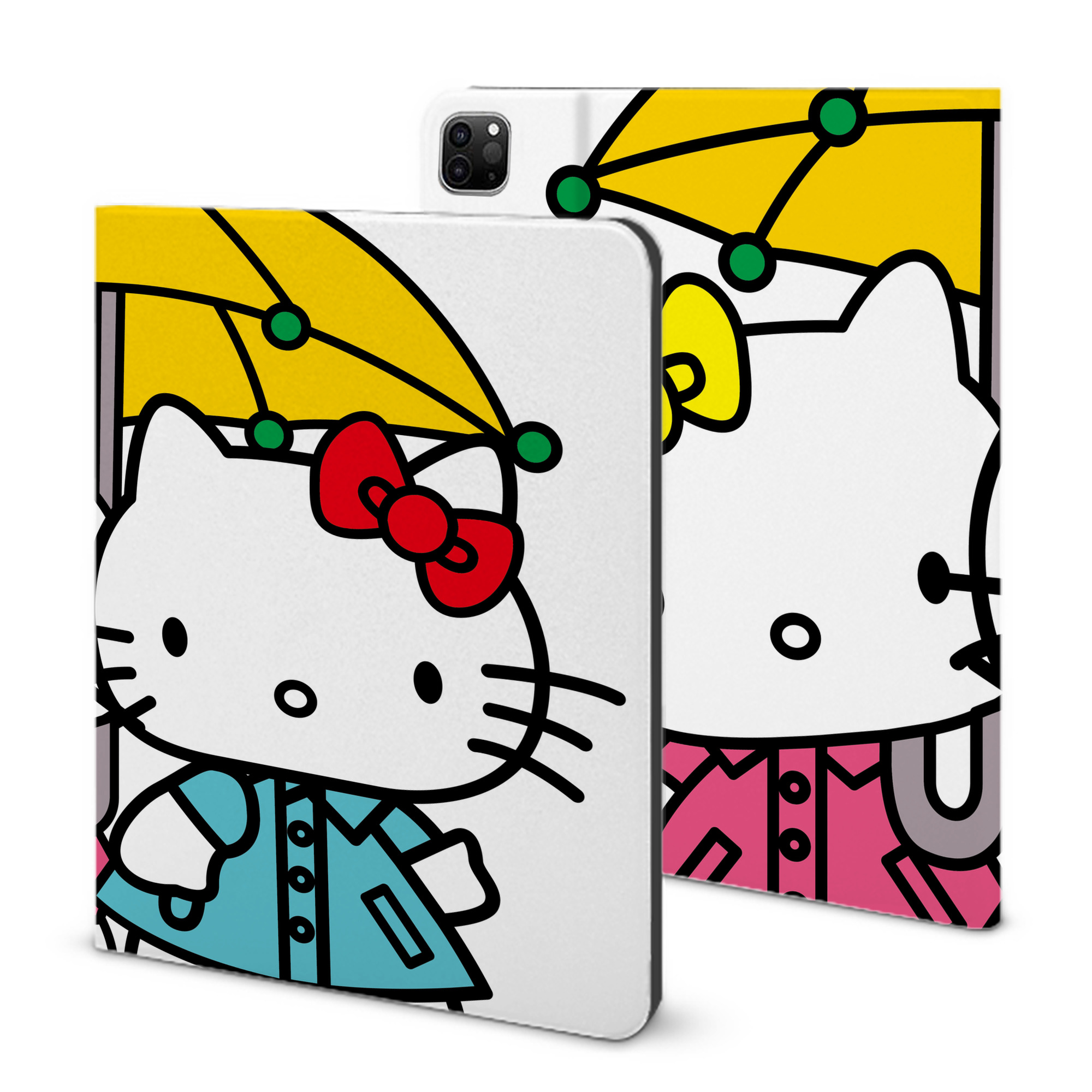 （画像用） Hello Kitty ハローキティ IPad ケース ブック型 PUレザー TPU 耐衝撃 軽量 薄型 ペン収納なし 全面保護 IPad 各モデル対応